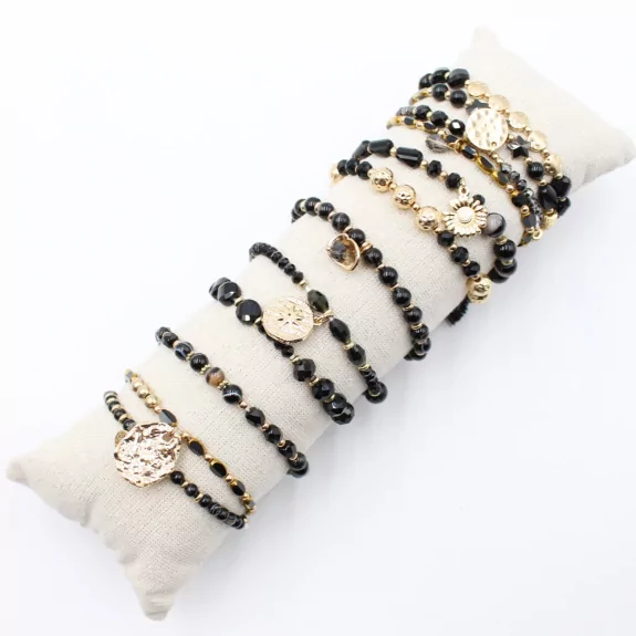 copy of Pack de 12 bracelets acier - argenté noir
